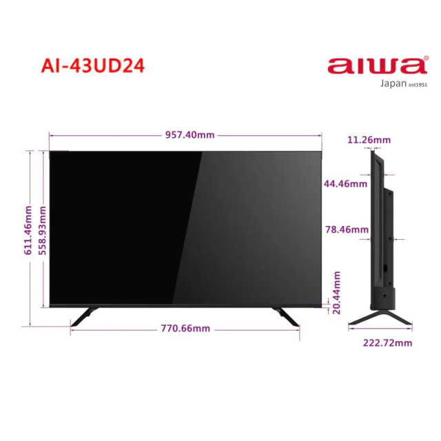 【AIWA】愛華 43吋 4K LED AI-43UD24 智慧型顯示器